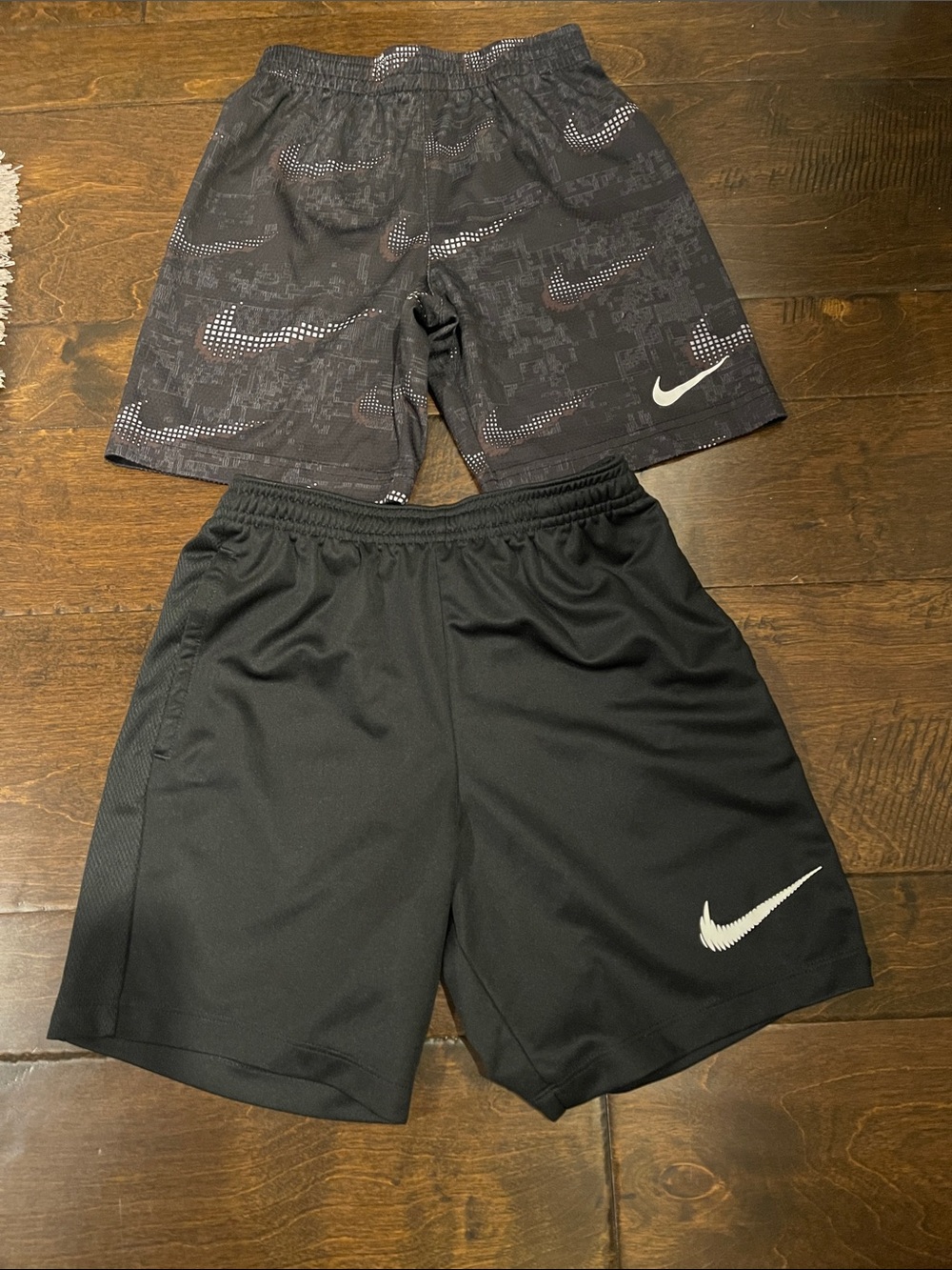 Nike Kids Black Athletic Shorts Duo with White Swoosh